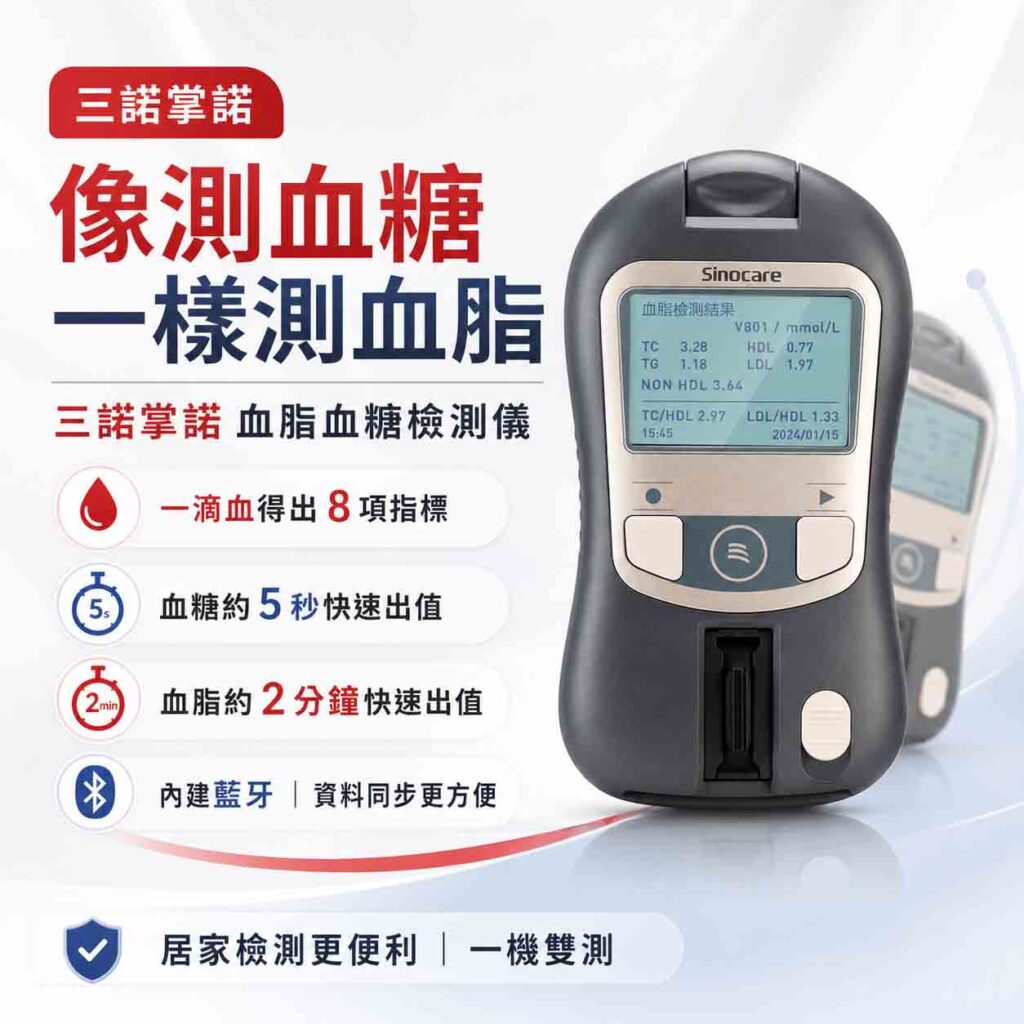 三諾掌諾血脂血糖檢測儀｜膽固醇等8項數據檢測